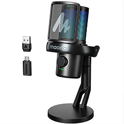 Microphone de jeu MAONO DM40 Pro à condensateur RGB, USB/sans fil et IA, noir