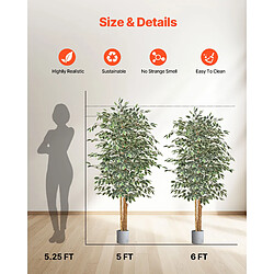 VEVOR Arbre Artificiel Plante Artificielle Faux Ficus 1,8 m Décoration Intérieur