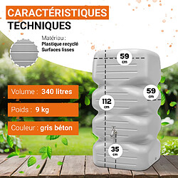 Avis Garantia CUBUS réservoir de jardin 340 L, gris béton