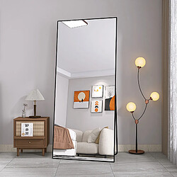 Miroir corps complet - Superaly - 180×80cm - avec cadre en alliage d'aluminium - noir