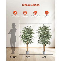 VEVOR Arbre Artificiel Plante Artificielle Faux Ficus 1,5 m Décoration Intérieur