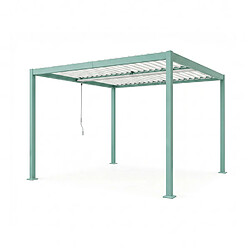 Concept Usine Pergola bioclimatique structure aluminium vert lames orientables 3x3m CORFU