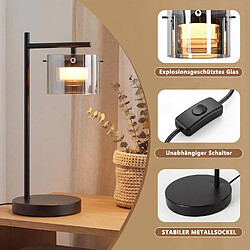 Avis ZMH Lampe de table LED en verre noir lampe de chevet modern pour salon bureau