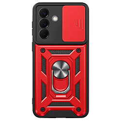 Mayaxess Coque pour Galaxy A57 avec Cache Caméra Coulissante et Bague Magnétique Rouge
