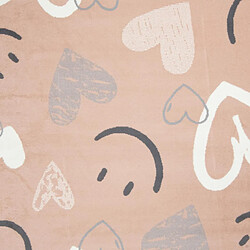 Acheter UnAmourDeTapis Tapis enfant 120 x 170 cm, motifs cœurs et smileys, rose poudré, ludique et doux