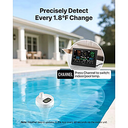 Avis VEVOR Station Météo Sans Fil WiFi Solaire Écran VA 190,5 mm Thermomètre Piscine