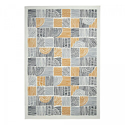 UnAmourDeTapis Tapis 160 x 225 cm, motif géométrique crème, gris et jaune, LYN1 ETNI, certifié OEKO-TEX®