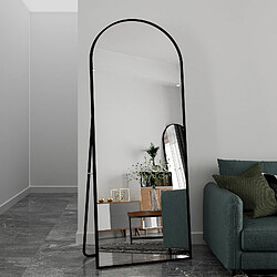 Miroir corps complet - Superaly - 180×80cm -Arched-avec cadre en alliage d'aluminium - noir