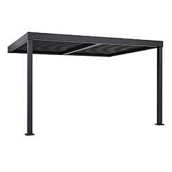 Concept Usine Pergola bioclimatique adossée en aluminium noir 3x3m SIFNOS