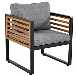 Avis KOMHTOM Salon de jardin 8 pièces fer galvanisé, 2 canapés, 4 fauteuils, 2 tables, gris