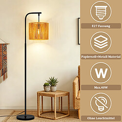 Nettlife Lampadaire boho arc - Noir pas cher