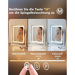 NETTLIFE Miroir Hollywood LED 25x30cm Table Tactile Dimmable Petit Format