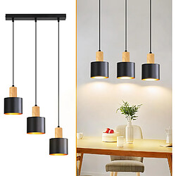 NETTLIFE Suspension E27 Vintage Noir 3 Lampes Réglable Industriel S/Amp