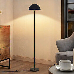 NETTLIFE Lampadaire Industriel Noir Or 170cm Dôme Métal E27 Stable Chic