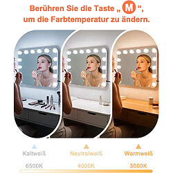 NETTLIFE Miroir Hollywood LED 50x40cm Coiffeuse Tactile Dimmable Design