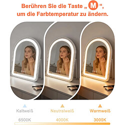 NETTLIFE Miroir Hollywood LED 35x45cm Coiffeuse Tactile Dimmable Design