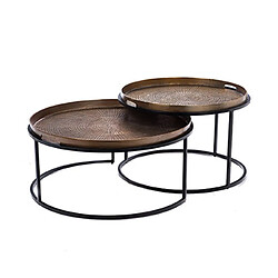 Mes Table basse ronde - Noir et or
