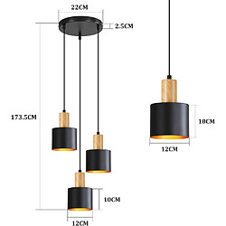NETTLIFE Suspension Vintage Noir Or E27 3 Lampes Table Îlot Cuisine S/Amp