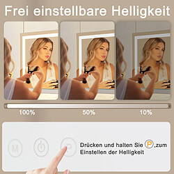 NETTLIFE Miroir Maquillage 70x55cm Coiffeuse LED Tactile Dimmable