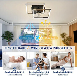 Acheter NETTLIFE Ventilateur Plafond LED Noir Silencieux Dimmable Moteur DC 6 Vit.