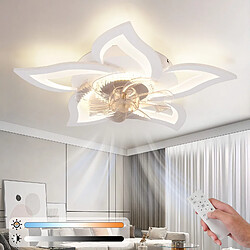 NETTLIFE Ventilateur Plafond LED 48W Téléf. Dimmable CCT 6 Vitesses Blanc