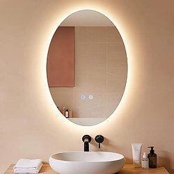 NETTLIFE Miroir Salle de Bain Ovale LED 50x70cm Dimmable Antibuée Design