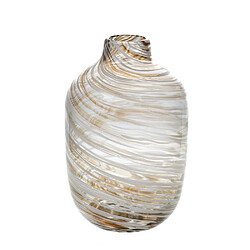 Amadeus Vase rond en verre - Blanc jaune