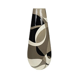 Amadeus Vase rond en résine - Noir et beige