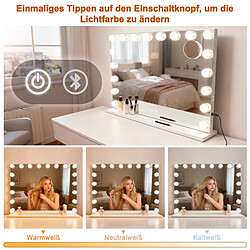 NETTLIFE Miroir Maquillage Bluetooth 18 LED Grand Coiffeuse Tactile Dimmable
