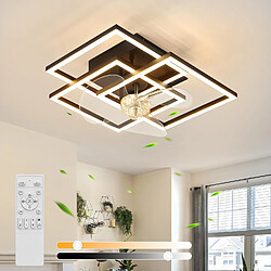 NETTLIFE Ventilateur Plafond LED Silencieux 3000-6500K 6 Vitesses Téléf.