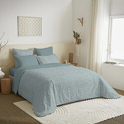 Coton Pur Pack complet housse de couette réversible pour lit 180 x 200 cm "King size" Céleste glacier
