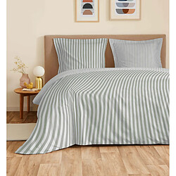 Coton Pur Parure de draps 4 pièces "Vanessa" pour lit 140 x 190 cm Palerme Eucalyptus