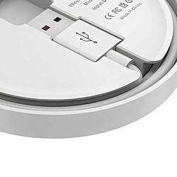 Budi Chargeur sans fil Qi 10W Rond avec Surface Antidérapante et Câble USB-A Intégré Blanc pas cher
