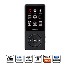 Lenco Lecteur MP3 / MP4 8Go avec Écran TFT 2,4 Pouces avec Enregistrement Vocal Noir pas cher