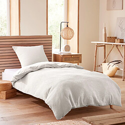 Coton Pur Parure de couette "Nid d'abeille" 140 x 200 pour lit 1 place