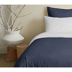 Acheter Coton Pur Pack complet 6 pièces Marine/Blanc réversible housse de couette pour lit 140 x 190 cm