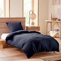 Coton Pur Parure de couette "Nid d'abeille" 140 x 200 pour lit 1 place