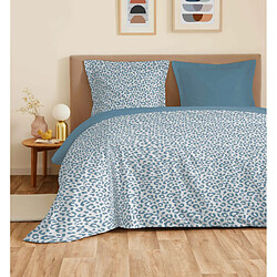 Coton Pur Parure de draps 4 pièces "Vanessa" pour lit 140 x 190 cm Diana Bleu