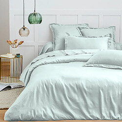 Parure de draps 4 pièces "Premium" pour lit 140 x 190 cm Menthe Coton Pur