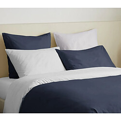Avis Coton Pur Pack complet 6 pièces Marine/Blanc réversible housse de couette pour lit 140 x 190 cm