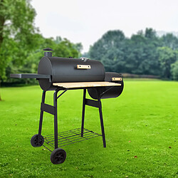 Elem Garden Technic Barbecue charbon de bois avec roues et thermomètre, surface de cuisson 55x41.6cm pas cher