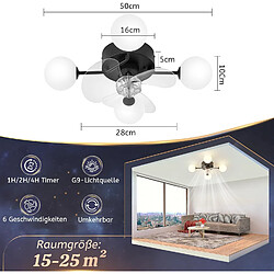 Avis NETTLIFE Ventilateur Plafond G9 Silencieux Télécommande 6 Vitesses S/Ampoule