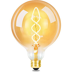 NETTLIFE Ampoule LED E27 Vintage G125 Globe, 1 Pièce Filament 4W Blanc Chaud, Éclairage
