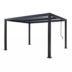 Concept Usine Pergola bioclimatique structure et lames orientables en aluminium noir 4x3m RHODES