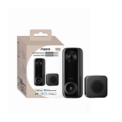 Aqara Sonnette Vidéo 2K avec Détection IA et Connectée Hub Zigbee Noir pas cher