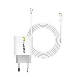 Mayaxess Chargeur Secteur pour Pixel 7a 20W + Câble USB-C 1m Blanc