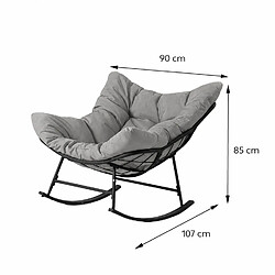 Avis Concept Usine Fauteuil à bascule d'intérieur et d'extérieur gris QUITO