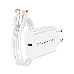 Mayaxess Chargeur Secteur pour Galaxy Z Fold 5 20W + Câble USB-C 1m Blanc