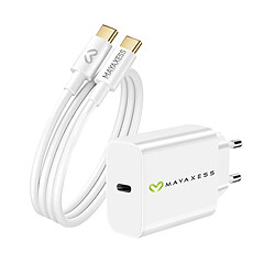 Mayaxess Chargeur Secteur pour Magic 8 Pro 20W + Câble USB-C 1m Blanc