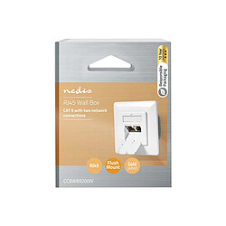Nedis Prise Réseau Murale Double Ports Femelle Ethernet Rj45 Cat6 Encastrable Blanc pas cher